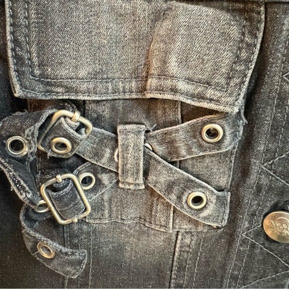 Tripp NYC Denim Bondage Black Jacket Goth Punk Daang Goodman Womens Small - Picture 11 of 14